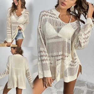 NEW STOCK Female Clothes Summer Beachwear Swimsuits Bikini Cover-ups Knitted Hollow Tunic Sexy Dress Beach Cover up for Women