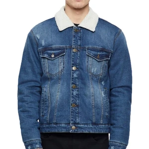 Custom Style Men Streetwear Canvas Winter Denim Jacket High Quality New Arrival