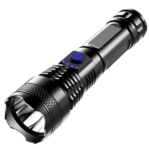 Hot-selling USB Rechargeable 15W LED Flashlight Dimmable White Light Night Fishing Camping Waterproof ABS Plastic Long Lasting