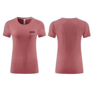 Women's Lightweight Plus Size Quick Dry Spandex/Polyester Skinny Fit Crew Neck Running Sport T-Shirts Wholesale Gym Short