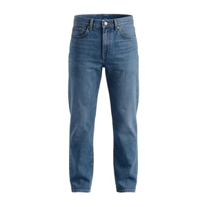 Men Straight Leg Denim Jeans High Waist Regular Fit Midweight Cotton Casual Style Autumn Wear Solid Color Denim Pant