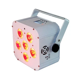 Battery Powered Wireless DMX512 Projection Lights Professional DJ Slim LED Wash Uplight for Parties Weddings Clubs