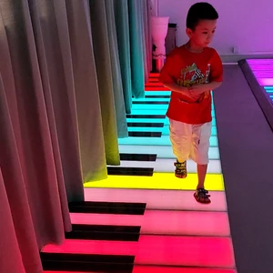 Outdoor Waterproof LED Brick Light Infinity 3D Brick Light Interactive LED Floor Piano Kids Induction Brick Lights RGB