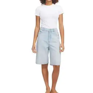 Wholesale Women Denim Shorts Western Style Denim Shorts High Waist Relaxed Shorts Low MOQ Factory
