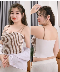 Small Sling Vest Plus Size Large Beautiful Back New with Chest Pad Wrap Stripes Women Seamless Girl Sexy Bra Tube Top Vest