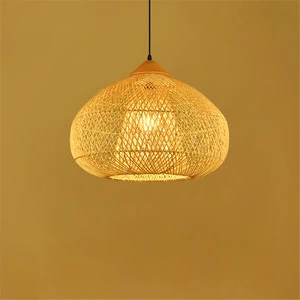 Modern Handmade Bamboo Rattan Hanging Lamp for Restaurant Kitchen Teahouse Farmhouse Home Decor Chandeliers & Pendant Lights