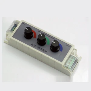 DC12V-24V 9A Knob RGB LED Dimmer Controller 3 Channel Output for RGB LED Strip Lights Panel Light Downlight