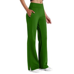 Women's Yoga Legging Seamless Workout Casual Flare Elastic Waist Yoga Leggings Solid Color Sports Pants for Women