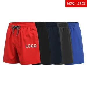 Custom Printed Logo Men Breathable 150GSM Quick Dry Elastic Waist Casual Surf Beach Swim Trunks Mesh Lining Polyester/Spandex