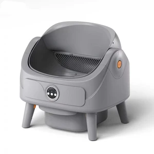 High Quality FilterGrey Anti Stick Plastic Automatic Litter Box Easy Clean Electric Self Cleaning Box with Sifting Litter Drawer