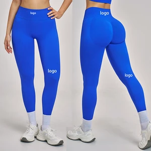 Custom Ribbed High Waist Yoga Leggings for Women Fitness Workout Yoga Pants Scrunch Butt Seamless Yoga Running Workout Leggings
