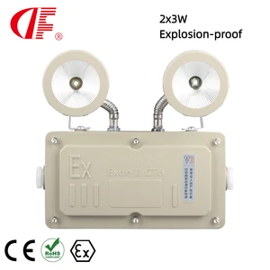 Adjustable Double Heads Explosion Proof Emergency Light Fire Safety IP66 Rated Rechargeable LED 220V Hazardous Location Lighting