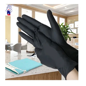 100 Pcs Disposable Black Powder Free Nitrile Touch Screen Dental Examination Gloves 23cm Length Pure Hand Cheap Safety