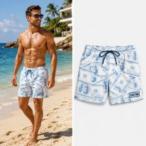 Custom Premium Quality Microfiber Swim Trunks With Full Lining And Drawstring For Resort Wear Beach Shorts
