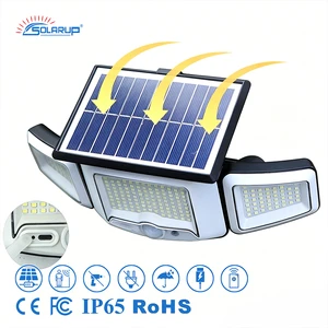 Solarup 3 Heads Solar Garden Wall Lamp IP65 Waterproof LED Motion Sensor Security Light