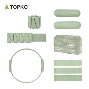TOPKO Foldable Yoga & Pilates Equipment Bundle - Multi-Functional Lightweight Fitness Kit for Home, Gym and Outdoor Exercise