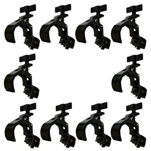 10Pcs/Lot Aluminum Lighting Clamps Tube Diameter 45-60MM Foldable Quick Lock Light Support 100KGS Hook for Stage Lighting