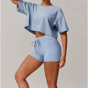 Hot Selling Loose Yoga Top for Women Quick Drying Fitness Top Yoga Gym Fitness Workout Active Clothing