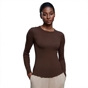 Autumn Spandex/Nylon Fitness Yoga Wear Long-sleeve Skin-friendly Breathable Slimming Tight-fitting Running Sports T-shirt Top