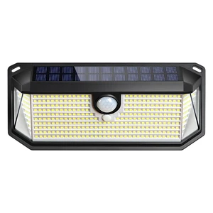 IP65 Waterproof 388 LED Solar Powered Security Light 3 Modes PIR Motion Sensor Exterior Garden Wall Lamp for Deck Front Door