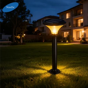 NanDe China Manufacturer Outdoor Waterproof Round Intelligent Light Sensor Led Solar Garden Lamp