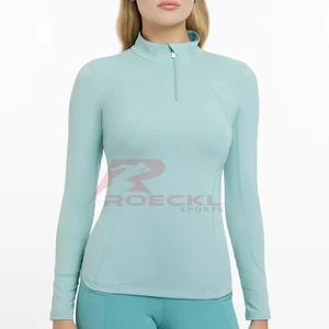 Wholesale women baselayer high stretch performance fabric breathable lightweight flexible design versatile under layer active