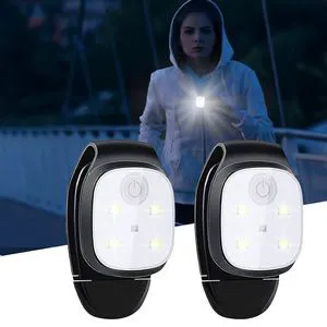 2pcs Mini LED Clip Lamp USB Rechargeable Adjustable Small Flashlight Outdoor Running & Shoes Accessories