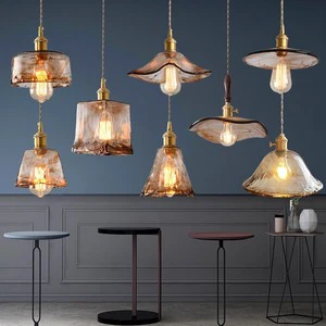 Vintage Glass Pendant Light Hanging Lamp for Cafe Restaurant Bedroom Bar Living Room
