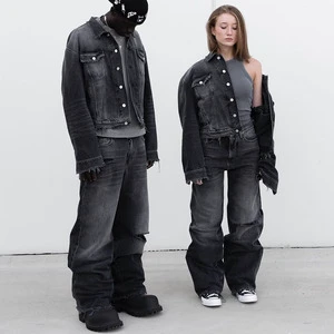 Custom Women's Jeans Suits for Men Jean 2 Piece Denim Co Ord Set Men's Jeans Suits