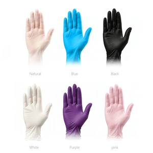 6 Colors Disposable PVC Vinyl Gloves Clear Blue Pink Purple Green Yellow Food Service Cleaning Safety Hand Gloves