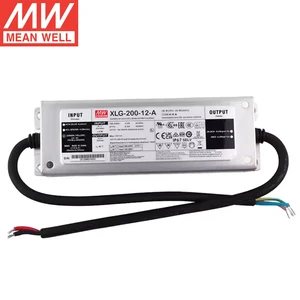 MEAN WELL XLG-200-12-A 200W 12V 16.7A IP67 Constant Voltage LED Driver Power Supply for LED Street Light Flood Light High Bay