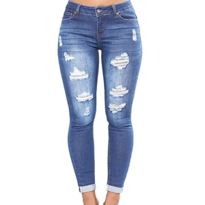 Premium Quality Women's Straight Denim Pencil Pants Mid Waist Quick Dry Vintage Streetwear Customizable Wholesale Rate Cheap