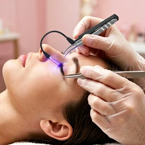 2026 New Portable UV Lash Light LED Eyelash Tweezers Light For Lash Extensions Glue Curing Salon Lash Styling Work