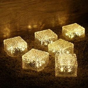 Warm White 4led Solar Buried Lights Waterproof Ip44 Blocks Brick Solar Light Auto on off Wireless Solar Cubes LED Light for Path