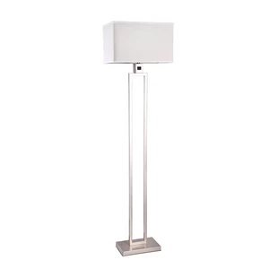 Best Selling Hotel Floor Lamp Luxury Brushed Nickel Standing Lamp Floor Light for Living Room Bedroom Guestroom