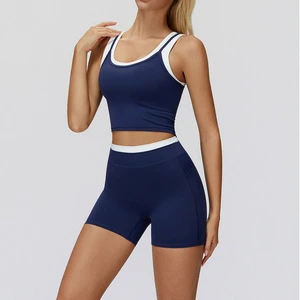 Women's Solid Plus Size Sportswear Shorts 2-Piece Set Gym Fitness Activewear Quick Dry Breathable