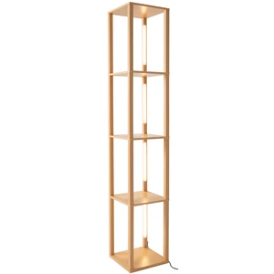 RGB Wooden Shelf Integrated Corner Lamp Led Display Vertical Bedroom Floor Nordic Floor Lamp with Shelves