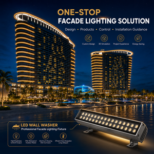 Commercial Office Building Facade Lighting Design Service Architectural LED Wall Washer Flood Light Project Customization
