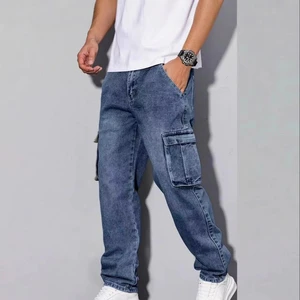 New Arrival Men's Washed Jeans, Cuffed Cargo Pants, Fashion Casual Long Trousers for Men, OEM & ODM Available