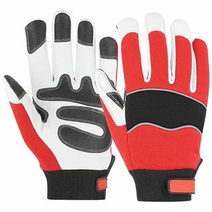 Industrial Safety Mechanic Gloves Anti-static Anti-Slip Flexible Reinforced Leather Heat Resistant Durable Adjustable Wristlet