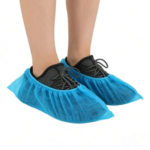 Custom Logo Disposable Non Woven Pp Pe Shoe Covers Clear Pink Blue White Black Purple Medical Safety Protection