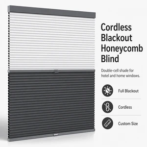 Modern Horizontal Polyester Blackout Motorized Honeycomb Blinds Cordless Cellular Shades Top Bottom Smart Electric Window