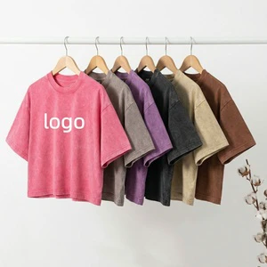 Custom Streetwear Graphic Digital Printing Plus Size Cropped Tee Shirt 100% Cotton 230gsm Heavyweight Oversized T-Shirt Women