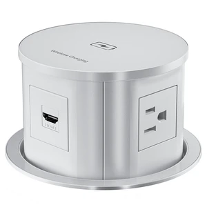 Factory Wholesale Pop Socket Wireless Charger Motorised British Electric 16A 4 Outlets Desktop Socket With USB-A And USB-C Ports