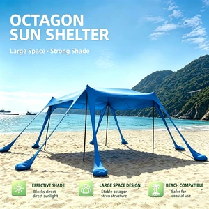 8 Legs Summer Outdoor Beach Canopy Large Sun Shade Tent For Vacation Travel Camping Picnic