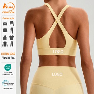 Sujetador Deportivo Mujer Custom Logo Women Criss Cross Back Sports Bra Workout Yoga Bra