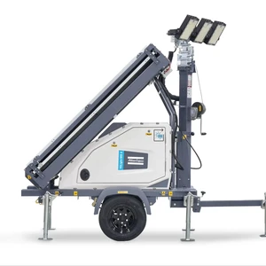 Atlas Copco HiLight MS4 Diesel Light Tower High Efficiency LED 3x150W 80km/h Wind Resistance Telescopic Mast Outdoor