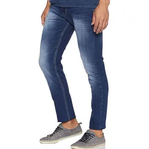 Custom Fashion High Quality Plus Size Men's Jeans Straight Slim Fitted Stretch Summer Autumn Denim Pant Breathable 100% Cotton