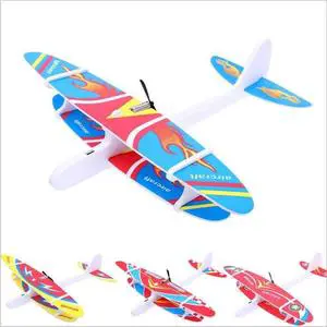EPP Material Electric Hand-Launch Biplane Plane Automatic Landing Foam Glider With LED Lights Rechargeable Outdoor Flying Toy