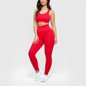 Women's Yoga Fitness 2-Piece Sport Set Crop Top & Leggings 100% Cotton Breathable Anti-Bacterial Custom Logo